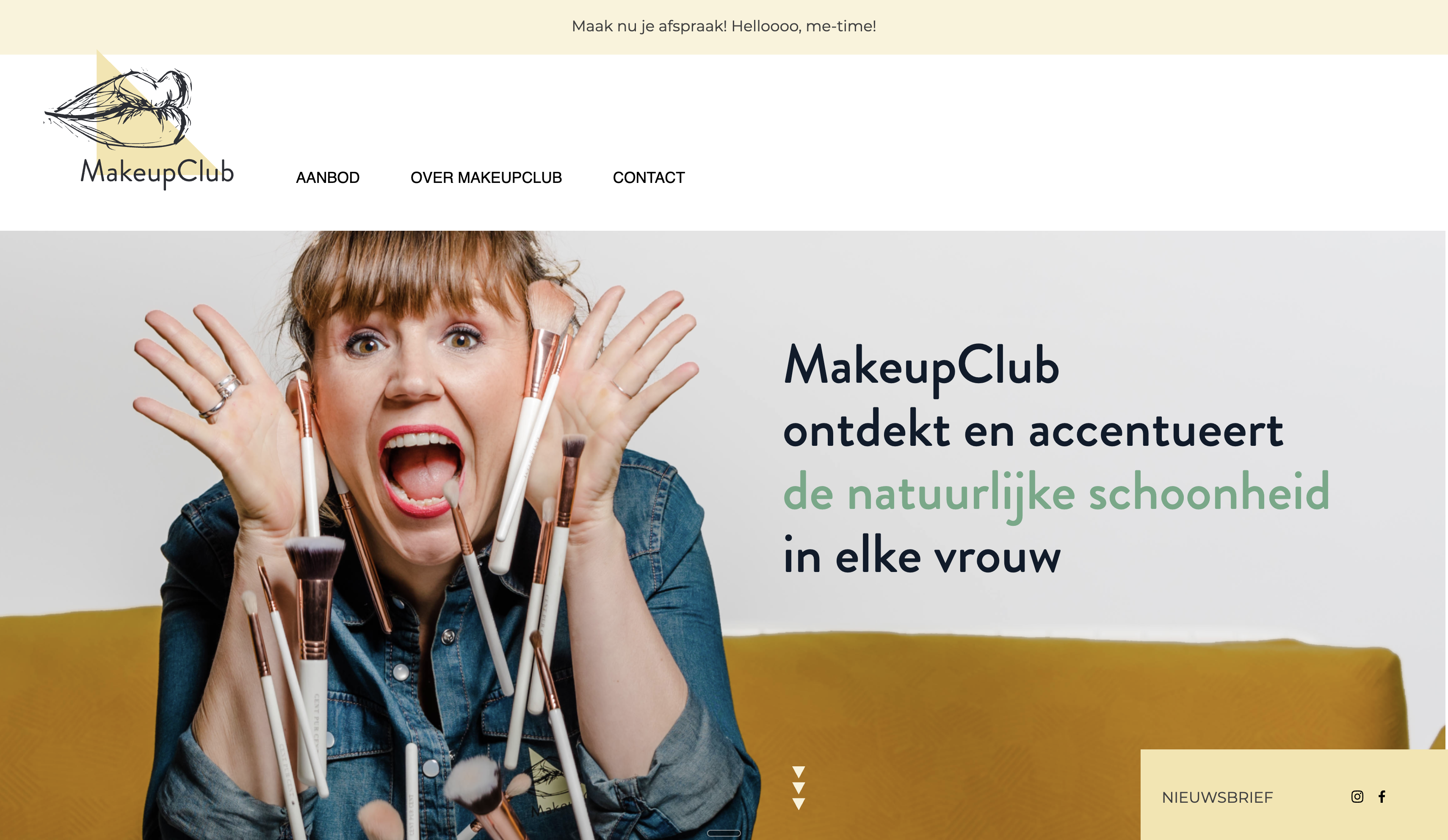Screenshot van MakeupClub website